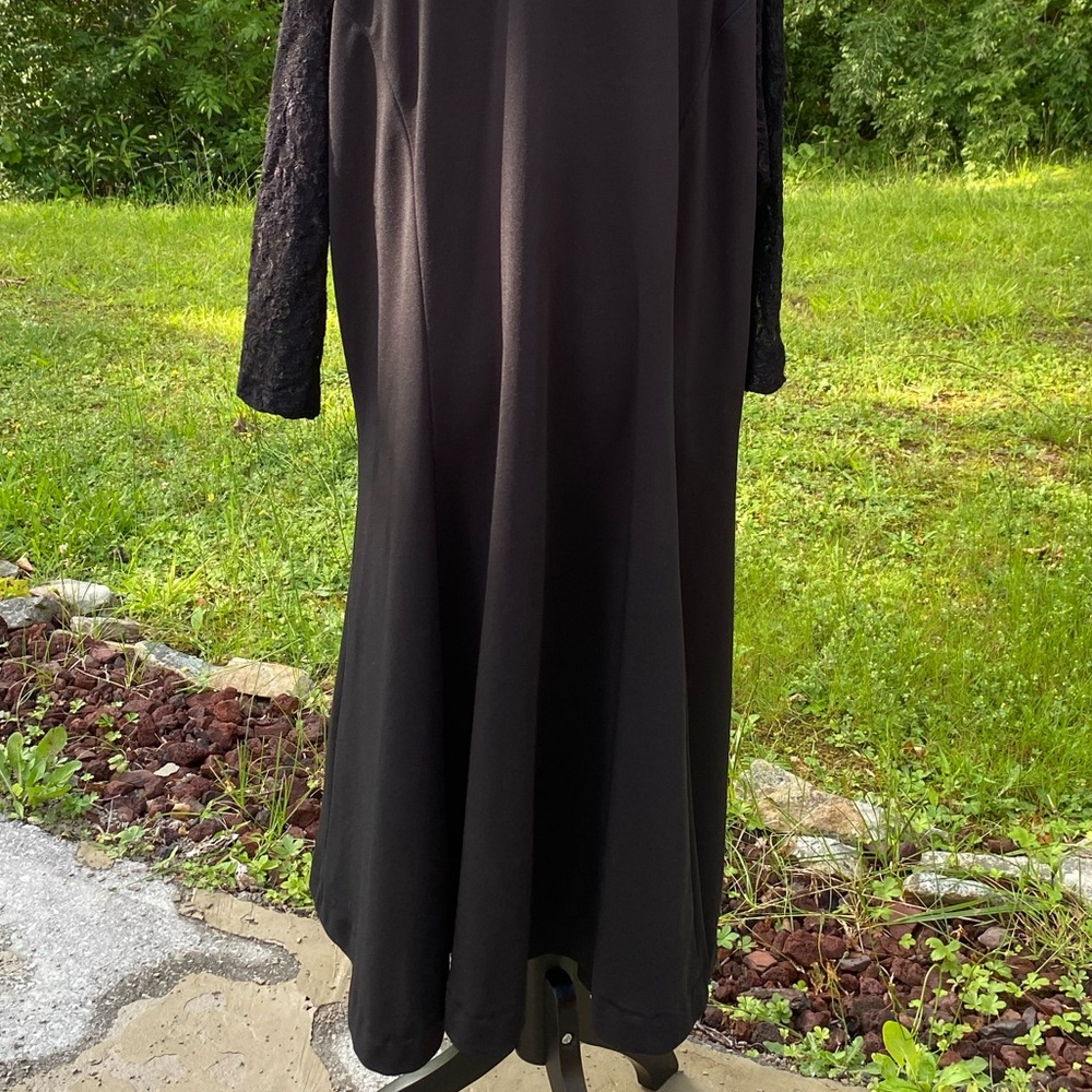 Roaman's Women's Vintage Black Maxi Dress With Lace Size B6 Equal to 3X - Picture 7 of 14